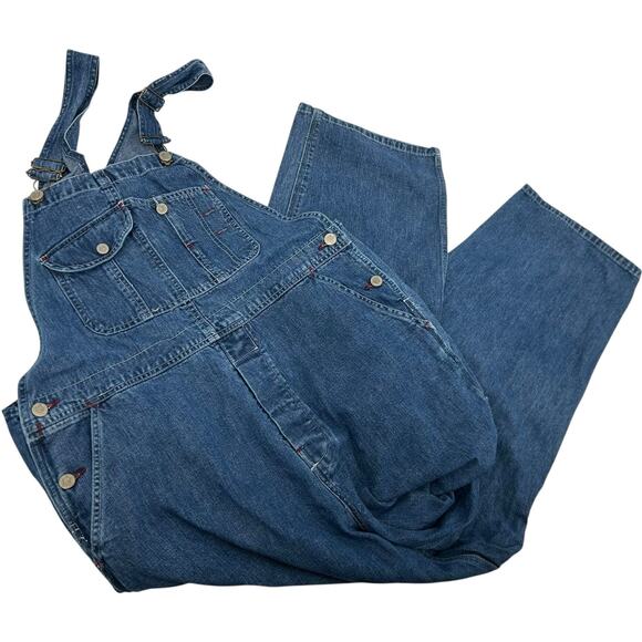 Vintage 90s Women's Limited Jeans Carpenter Blue Denim Jeans Bibs Overalls - Picture 1 of 9